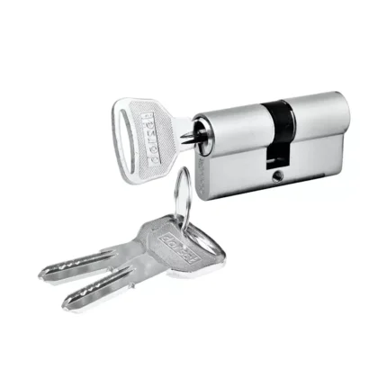 Both Side Dimple Key Barrel 60 mm (Silver Satin)