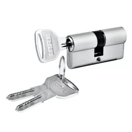 Both Side Dimple Key Barrel 70 mm (Silver Satin)